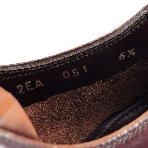 Prada Italy Mens 7.5 Distressed Brown Leather Wingtip Derby Oxfords Dress Shoes - Picture 8 of 13